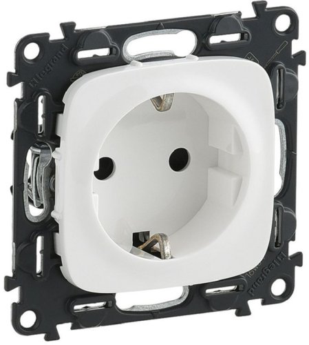 Розетка с заземлением без рамки Legrand Valena Allure 1-м. шторки белый фото Розетка с заземлением без рамки Legrand Valena Allure 1-м. шторки белый картинка